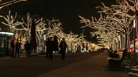 Christmas boulevard Stock Footage 1907310