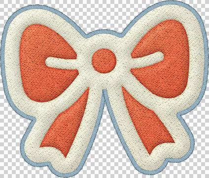 Christmas bow element patchwork fabric decoration with cute festive style f.. Illustrazione stock