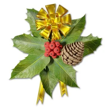 Christmas. Bow gift box packaging - 3D illustration. 스톡 일러스트