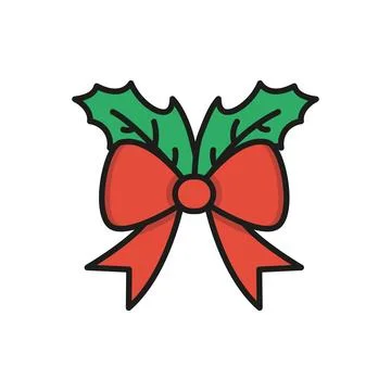 Christmas bow icon vector basic design simple and modern Stock Illustration