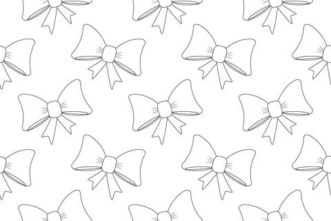 Christmas Bow Pattern Coloring Page Stock Illustration