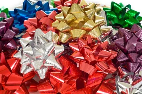 Christmas bows background Stock Photos