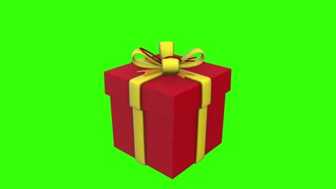 Christmas Box on Green Screen Background Stock Footage 296315732