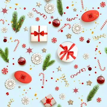 Christmas boxes pattern Stockillustratie