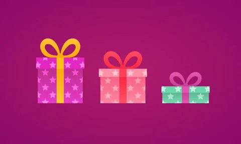Christmas boxes with stars Stock Illustration