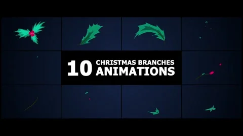 Christmas Branches Animations | After Effects After Effects stock