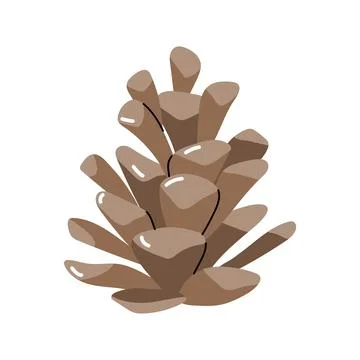 Christmas brown pine cone graphic vector isolated on white background Stock Illustration