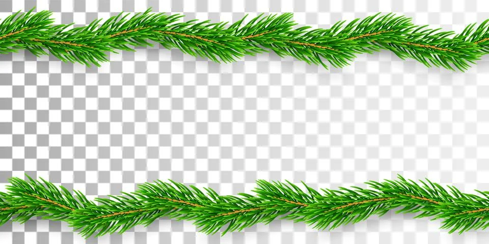 Christmas brunch 3d, seamless pattern. Green element isolated white transparent Stock Illustration