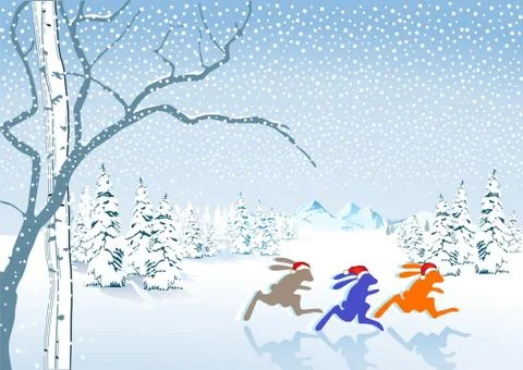 Christmas bunny Stock Illustration