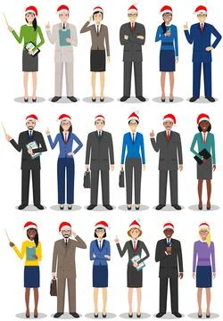 Christmas business team. Teamwork concept. Illustrazione stock