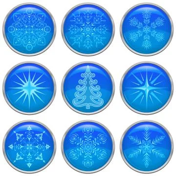Christmas buttons, set Stock Illustration