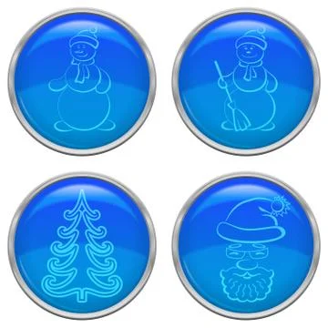 Christmas buttons, set Stock Illustration