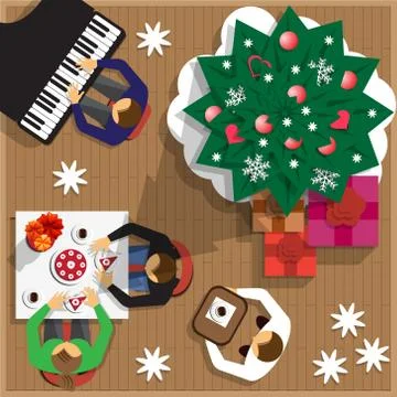 Christmas cafe. Stock Illustration