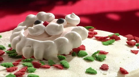 Christmas cake, biscuits and sweets on buffet Stock Footage 8574294