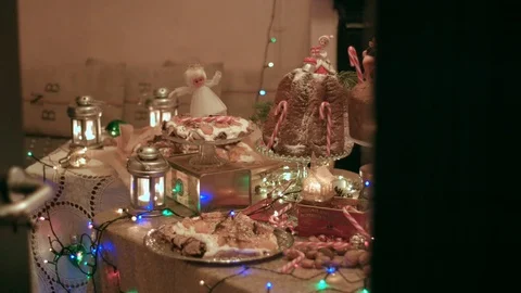 Christmas cake display Stock Footage 127102175