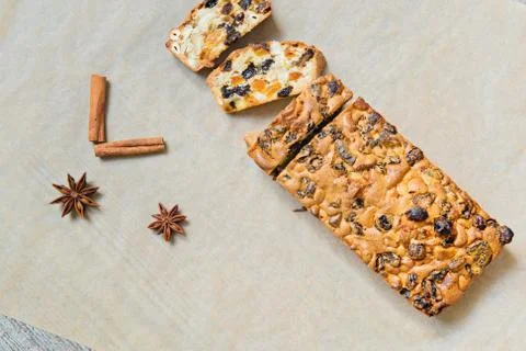 Christmas cake on the table Stock Photos