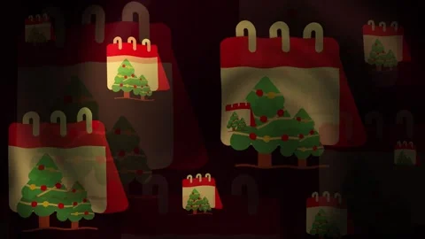 Christmas Calendar Background Loop Animation Stock Footage 309499406