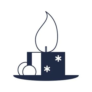 Christmas candle with flame vector icon Stock Illustration