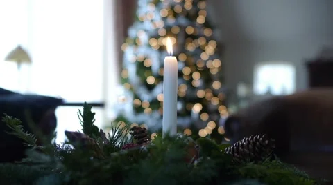 Christmas candle Stock Footage 42851830