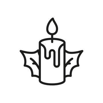 Christmas candle icon vector basic design simple and modern Stock Illustration