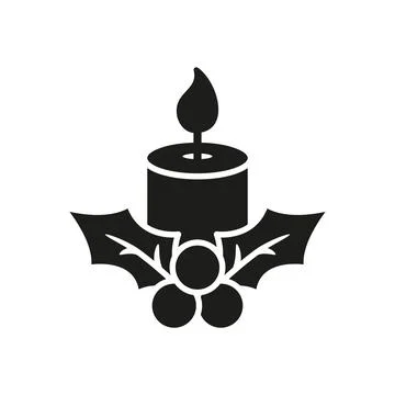 Christmas candle icon vector basic design simple and modern Stock Illustration