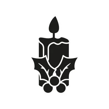 Christmas candle icon vector basic design simple and modern Stock Illustration