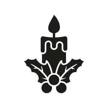 Christmas candle icon vector basic design simple and modern Stock Illustration