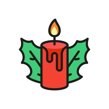 Christmas candle icon vector basic design simple and modern Stock Illustration