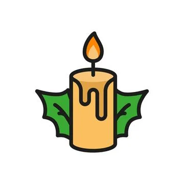 Christmas candle icon vector basic design simple and modern Stock Illustration