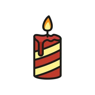 Christmas candle icon vector basic design simple and modern Stock Illustration