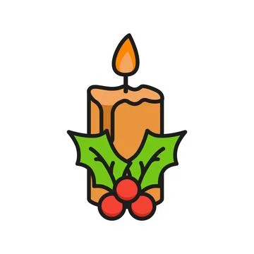 Christmas candle icon vector basic design simple and modern Stock Illustration