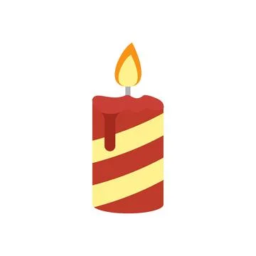 Christmas candle icon vector basic design simple and modern Stock Illustration
