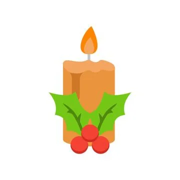 Christmas candle icon vector basic design simple and modern Stock Illustration