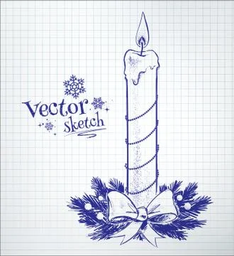 Christmas candle Stock Illustration