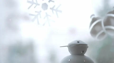Christmas Candle Inside Of Lantern By The Window Stock Footage 46710687