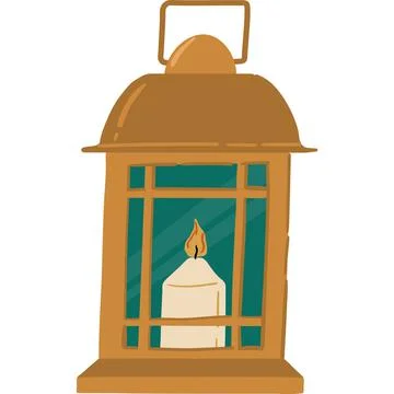Christmas candle lantern flat vector isolated icon Иллюстрация