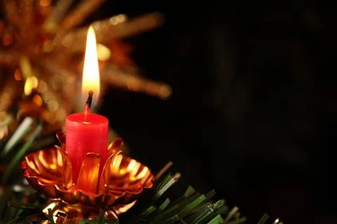 Christmas candle Stock Photos