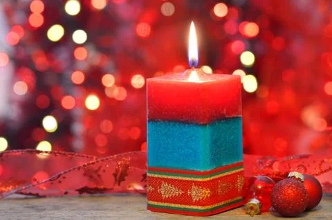 Christmas candle Stock Photos
