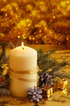 Christmas candle Stock Photos