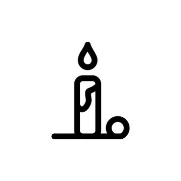 Christmas candle simple flat icon vector illustration Stock Illustration