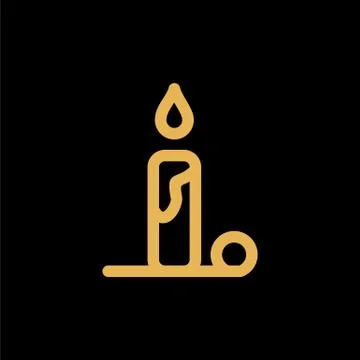 Christmas candle simple flat icon vector illustration Stock Illustration