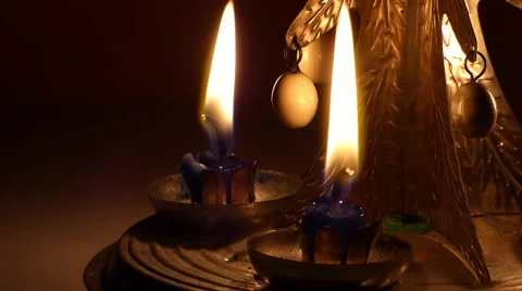Christmas candle tree chimes Stock Footage 66928907