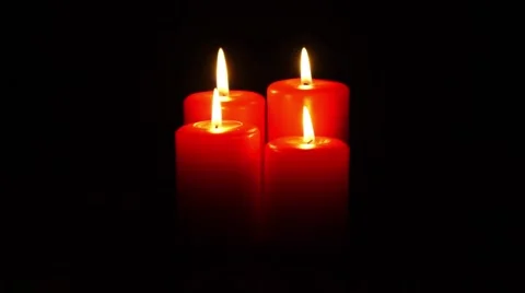Christmas candles burning Stock Footage 57480874
