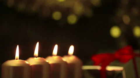 Christmas candles burning in a loop Stock-Footage 30704962