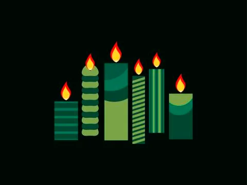 Christmas candles in a flat design. Vector illustration. Illustrazione stock