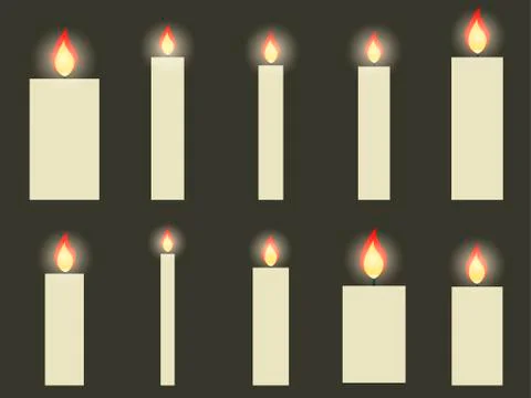 Christmas candles in a flat design. Vector illustration. Stock Illustration