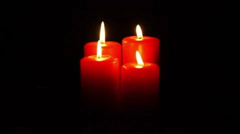 Christmas candles flickering Stock Footage 57480666