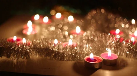 Christmas candles Stock Footage 33574512