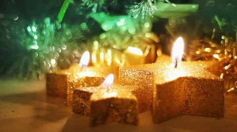 Christmas candles, Full HD Video stock 12668128