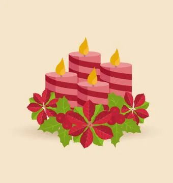 Christmas Candles Stock Illustration